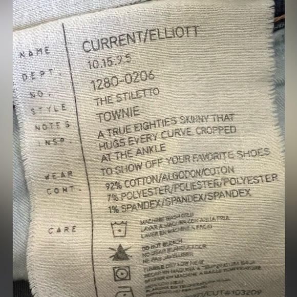 Current/Elliott The Stiletto Skinny Jeans Townie Blue Size 27 - Picture 12 of 14